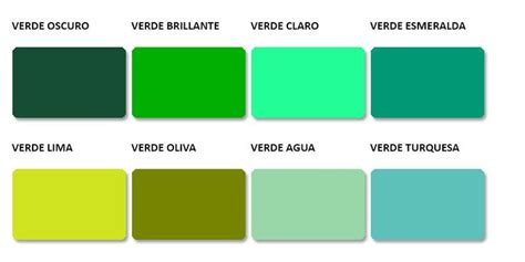 tipos de tonos de verde